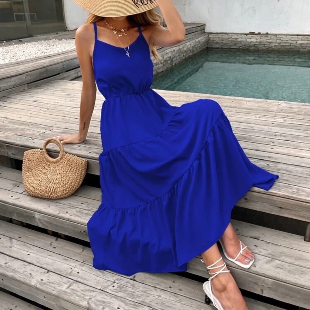 Royal blue maxi dress